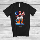 MacnyStore - Personalized USA; Fantastic 4th Of July Beer Glasses; Custom Name Drinking Drunker Patriotic T-Shirt
