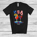 MacnyStore - Personalized USA; Fantastic 4th Of July Cocktail Glasses; Custom Name Drinking Drunker Patriotic T-Shirt
