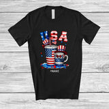 MacnyStore - Personalized USA; Fantastic 4th Of July Coffee Glasses; Custom Name Coffee Lover Patriotic T-Shirt