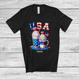 MacnyStore - Personalized USA; Fantastic 4th Of July Latte Glasses; Custom Name Latte Lover Patriotic T-Shirt