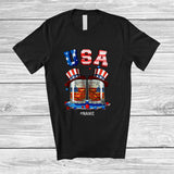 MacnyStore - Personalized USA; Fantastic 4th Of July Whiskey Glasses; Custom Name Drinking Drunker Patriotic T-Shirt