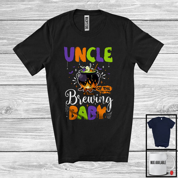 MacnyStore - Personalized Uncle Of The Brewing Baby, Humorous Halloween Pregnancy Custom Name, Witch Family T-Shirt