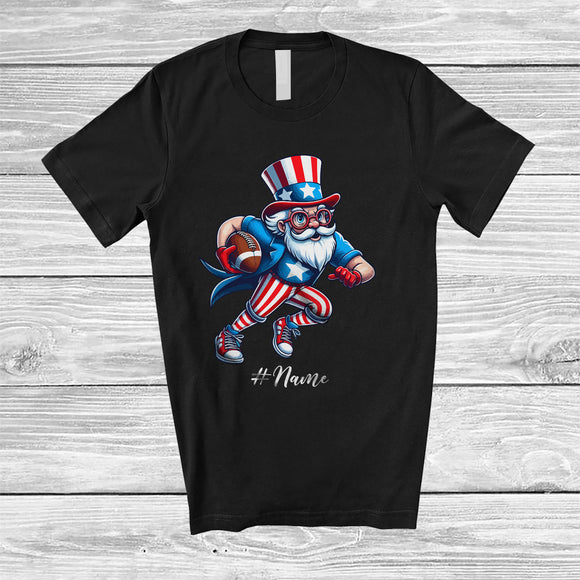 MacnyStore - Personalized Uncle Sam Playing Football; Joyful 4th Of July Custom Name Player Team; Patriotic T-Shirt
