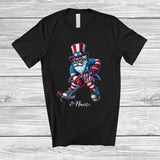 MacnyStore - Personalized Uncle Sam Playing Hockey; Joyful 4th Of July Custom Name Player Team; Patriotic T-Shirt
