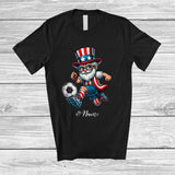 MacnyStore - Personalized Uncle Sam Playing Soccer; Joyful 4th Of July Custom Name Player Team; Patriotic T-Shirt