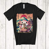 MacnyStore - Personalized Vintage Axolotl Eating Ramen; Awesome Custom Name Kawaii Axolotl; Japanese Anime T-Shirt