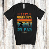 MacnyStore - Personalized Vintage Best Grandpa By Par; Proud Father's Day Custom Name Playing Disc Golf Player T-Shirt