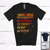 MacnyStore - Personalized Vintage Football Turkey Nap Repeat; Joyful Thanksgiving Custom Name Football Player T-Shirt