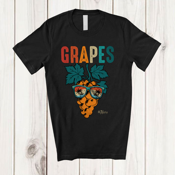 MacnyStore - Personalized Vintage Grapes; Lovely Summer Vacation Grape Custom Name Fruits Vegan T-Shirt