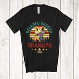 MacnyStore - Personalized Vintage Retro Bearded Dragon Grandpa; Joyful Father's Day Custom Name Family T-Shirt