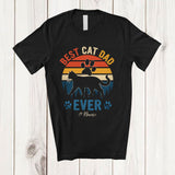 MacnyStore - Personalized Vintage Retro Best Cat Dad Ever; Lovely Father's Day Custom Name Cat Owner Paws T-Shirt