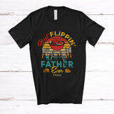MacnyStore - Personalized Vintage Retro Best Flippin' Father; Proud Father's Day Grill BBQ Custom Name Family T-Shirt