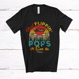 MacnyStore - Personalized Vintage Retro Best Flippin' Pops; Proud Father's Day Grill BBQ Custom Name Family T-Shirt