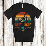MacnyStore - Personalized Vintage Retro Best Uncle Ever; Proud Father's Day Custom Name Guitar Guitarist T-Shirt