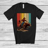 MacnyStore - Personalized Vintage Retro Bull Rider Riding; Amazing Farmer Farm Animal Bull Lover; Family T-Shirt