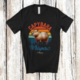 MacnyStore - Personalized Vintage Retro Capybara Whisperer; Amusing Custom Name Wild Animal Lover T-Shirt