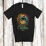 MacnyStore - Personalized Vintage Retro Custom Name Dolphin Grandpa; Lovely Father's Day Sea Animal T-Shirt