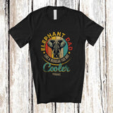 MacnyStore - Personalized Vintage Retro Custom Name Elephant Dad; Lovely Father's Day Wild Animal T-Shirt