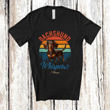 MacnyStore - Personalized Vintage Retro Dachshund Whisperer; Amusing Custom Name Dog Owner; Family T-Shirt