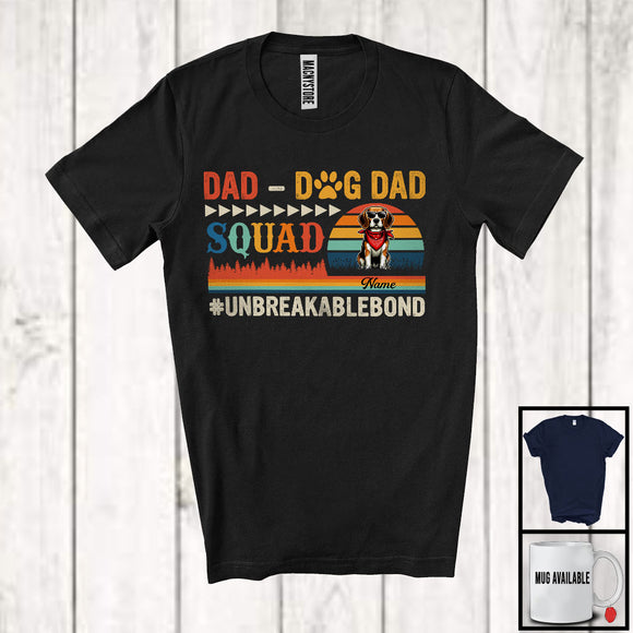 MacnyStore - Personalized Vintage Retro Dad-Dog Dad Squad, Proud Father's Day Custom Name Beagle T-Shirt