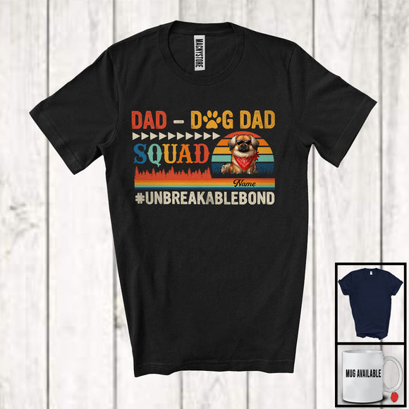 MacnyStore - Personalized Vintage Retro Dad-Dog Dad Squad, Proud Father's Day Custom Name Pekingese T-Shirt