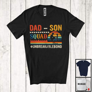 MacnyStore - Personalized Vintage Retro Dad-Son Squad, Proud Father's Day Custom Name, Family Group T-Shirt