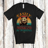 MacnyStore - Personalized Vintage Retro Distracted By Opossums; Lovely Custom Name Zoo Keeper Animal T-Shirt