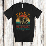 MacnyStore - Personalized Vintage Retro Distracted By Raccoons; Lovely Custom Name Zoo Keeper Animal T-Shirt
