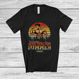MacnyStore - Personalized Vintage Retro Hot Grandpa Summer; Joyful Custom Name Father's Day Muscle; Family T-Shirt