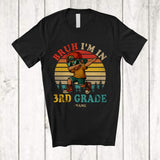 MacnyStore - Personalized Vintage Retro I'm In 3rd Grade; Joyful Back To School Custom Name Dabbing Boy Student T-Shirt