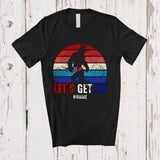 MacnyStore - Personalized Vintage Retro Let's Get Lit; Proud 4th Of July Custom Name Silhouette Bigfoot Firecracker T-Shirt