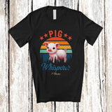 MacnyStore - Personalized Vintage Retro Pig Whisperer; Amusing Custom Name Farmer; Farm Animal T-Shirt