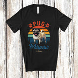 MacnyStore - Personalized Vintage Retro Pug Whisperer; Amusing Custom Name Dog Owner; Family T-Shirt