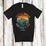 MacnyStore - Personalized Vintage Retro Turtle Squad 2025 Swim Season; Lovely Custom Name Swimming T-Shirt