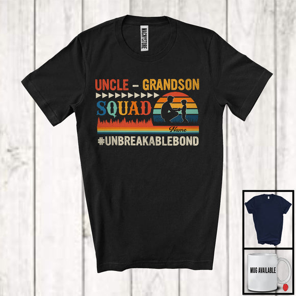 MacnyStore - Personalized Vintage Retro Uncle-Grandson Squad, Proud Father's Day Custom Name, Family T-Shirt