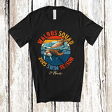 MacnyStore - Personalized Vintage Retro Walrus Squad 2025 Swim Season; Lovely Custom Name Swimming T-Shirt