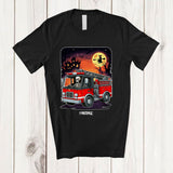 MacnyStore - Personalized Vintage Skeleton Driving Firetruck; Awesome Halloween Custom Name Driver T-Shirt