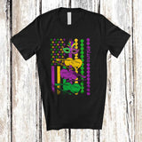 MacnyStore - Personalized Violin American Flag; Joyful Mardi Gras Custom Name Violinist Musical Instruments T-Shirt