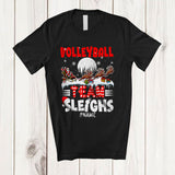 MacnyStore - Personalized Volleyball Team Sleighs; Joyful Christmas Santa Sled Reindeer; Custom Name Sport Player T-Shirt