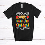 MacnyStore - Personalized Watch Out Kindergarten Here I Come; Amazing Back To School Custom Name Teacher T-Shirt