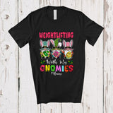MacnyStore - Personalized Weightlifting With My Gnomies; Awesome Easter Custom Name Three Bunny Gnomes T-Shirt