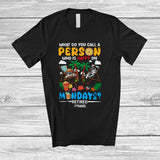 MacnyStore - Personalized What Do You Call A Person Happy On Mondays; Joyful Retirement Custom Name Cat T-Shirt