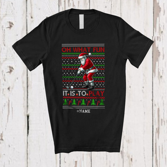 MacnyStore - Personalized What Fun It Is To Play; Wonderful Christmas Sweater Custom Name Playing Golf T-Shirt
