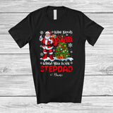 MacnyStore - Personalized Who Needs Santa When You Have Stepdad; Joyful Christmas Tree Custom Name Family T-Shirt
