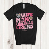 MacnyStore - Personalized Wife Mom Librarian Legend; Floral Mother's Day Leopard Custom Name Family T-Shirt