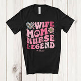 MacnyStore - Personalized Wife Mom Nurse Legend; Floral Mother's Day Leopard Nurse Custom Name Family T-Shirt