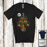 MacnyStore - Personalized X-mas Tree Guitars; Awesome Christmas Lights Moon; Custom Name Guitarist Musician T-Shirt