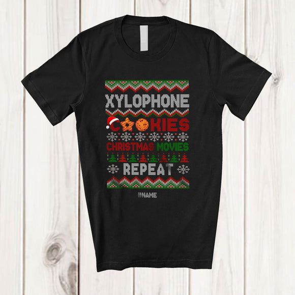 MacnyStore - Personalized Xylophone Cookies Christmas Movies; Joyful Sweater Custom Name Musician Music Player T-Shirt