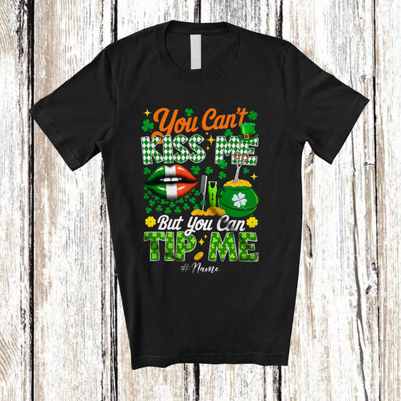 MacnyStore - Personalized You Can't Kiss Me Can Tip Me; Joyful St. Patrick's Day Custom Name Barber; Family T-Shirt
