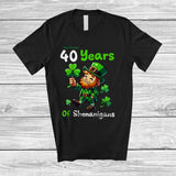 MacnyStore - Personalized Your Custom 40 Years of Shenanigans; Joyful St. Patrick's Day 40th Birthday Family T-Shirt